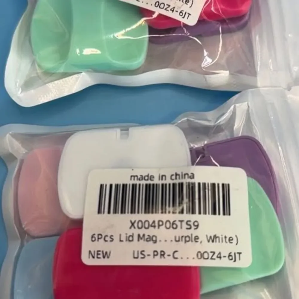 2 packs 6 Pcs each Magnetic Lids Purple White